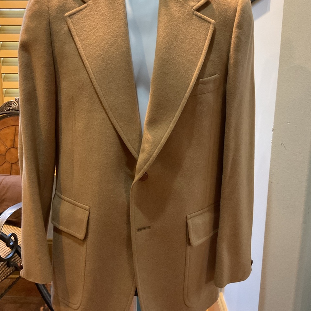 “Kennedy” Tan Sport Coat with Notched Lapels and Tailored Fit